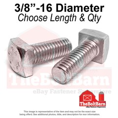 3/8″ Square Head Bolts Grade A307 Galvanized (Choose Length & Qty)