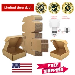 Sturdy 6x6x2 Inches Brown Corrugated Boxes – Set of 50 for Hassle-Free Packing