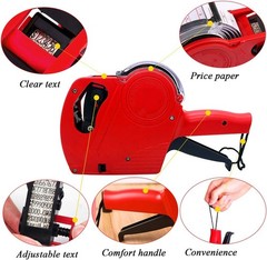 MX-5500 8 Digits Price Tag Gun with 5000 Sticker Labels and 3 Ink Refill Label