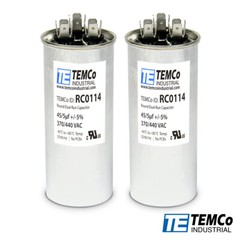 TEMCo 45+5 uf/MFD 370-440 VAC volts Round Dual Run Capacitor 50/60 Hz -Lot-2