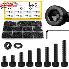 750PCS M3 Screws Assortment Kit, M3X6/8/10/12/16/20/25/30 Mm Hex Socket Head Bol