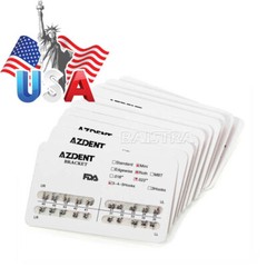 10 Packs AZDENT Dental Orthodontic Metal Brackets Braces Roth Slot.022 Hooks 345