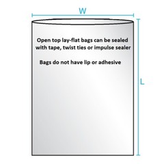 12×15″ Clear Poly Plastic 1-Mil Bags T-Shirt Apparel Packaging Open Top Baggies