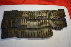 Vintage 2-1/2″ Wood Type Print Blocks Letters A-Z Lower Case 89 Pcs.