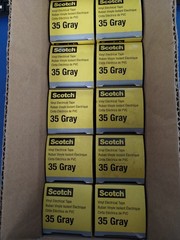 CASE OF 10 BOXES SCOTCH Vinyl Color Coding Electrical Tape 35 1/2″ × 20 ft Gray