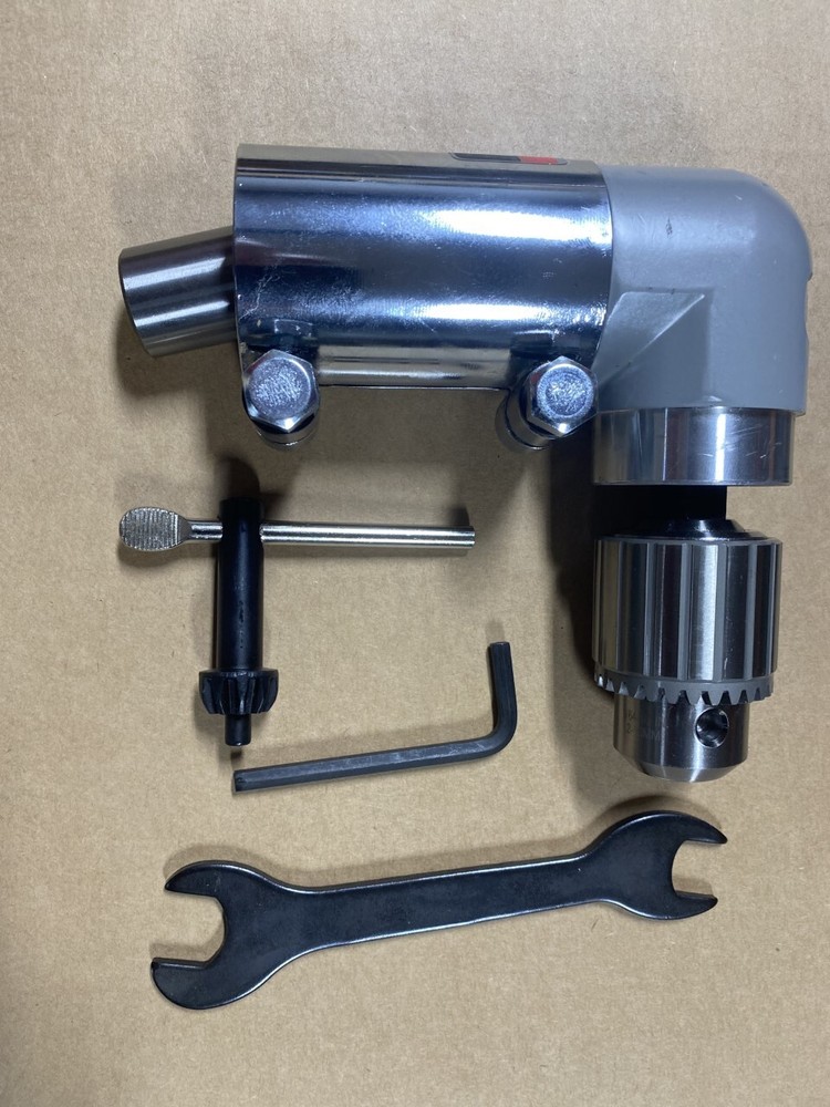 MILWAUKEE Right Angle Drive Unit Collar 48-06-2871 with 1/2″ chuck, key, wrench
