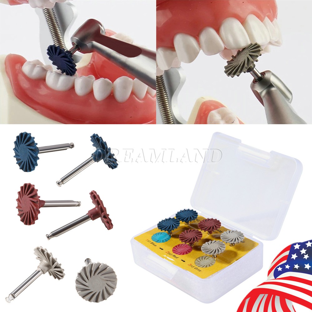 6pcs/kit Dental Composite Polishing Polisher Diamond System RA Disc 14mm Wheel