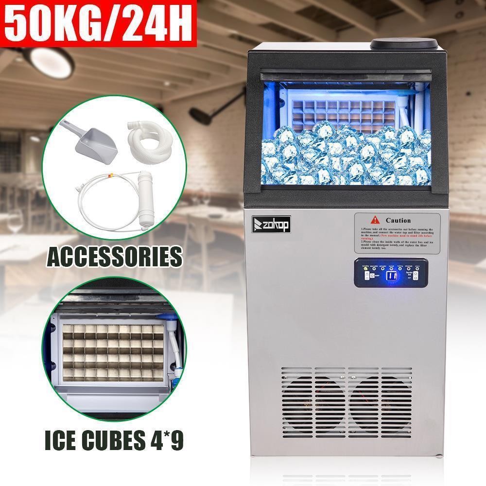 ZOKOP 110lbs Built-in Commercial Ice Maker Cube Machine 24LBS Large Capacity New