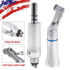 1-5 Yabangbang Dental Slow Speed Handpiece Contra Angle /Air Motor 4Holes Attach