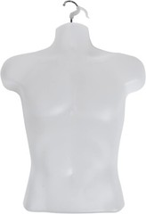 Molded Man’s Shirt Torso Frosted Fits S – L Hanging Male Mannequin White Frosted