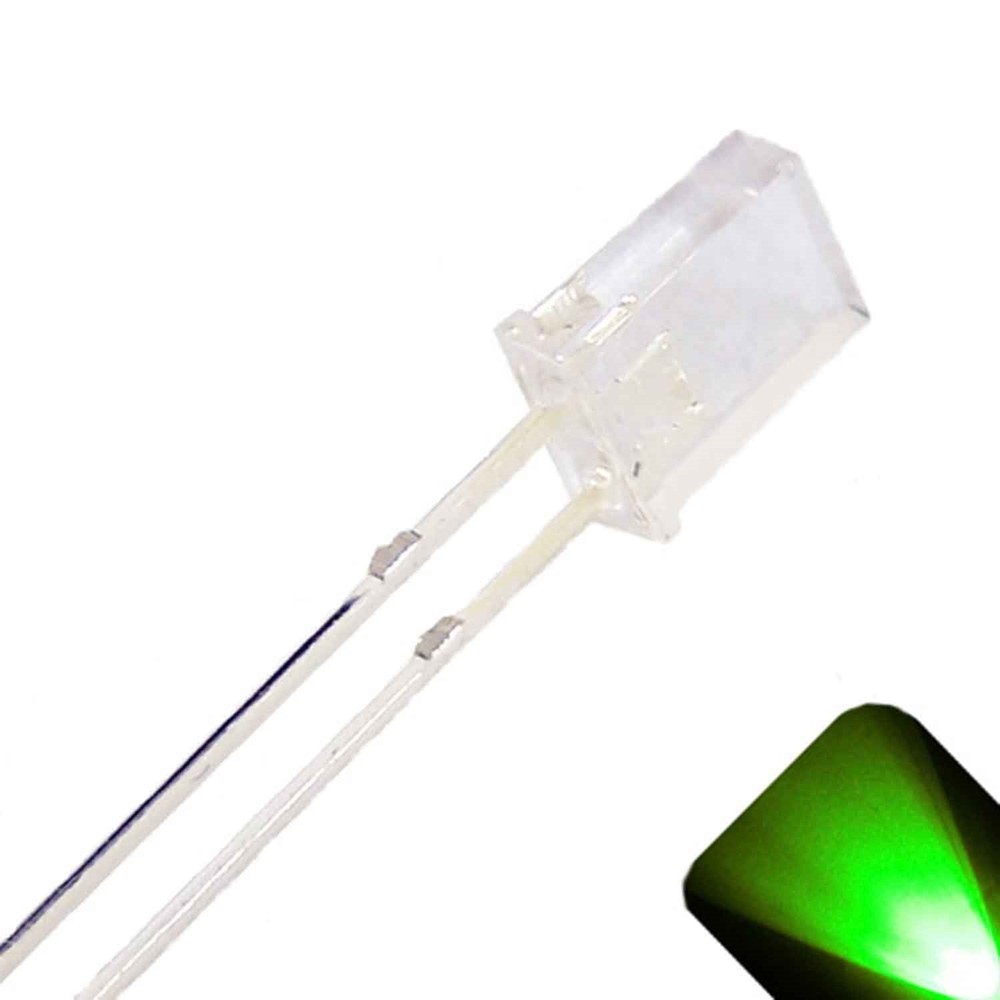 10 x 2x5x7mm Rectangle LEDs Wide Angle Pure Green LED Square x 2 5 7 – 7x5x2 mm