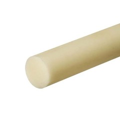 0.500 (1/2 inch) x 24 inches, ABS Plastic Round Rod, Natural