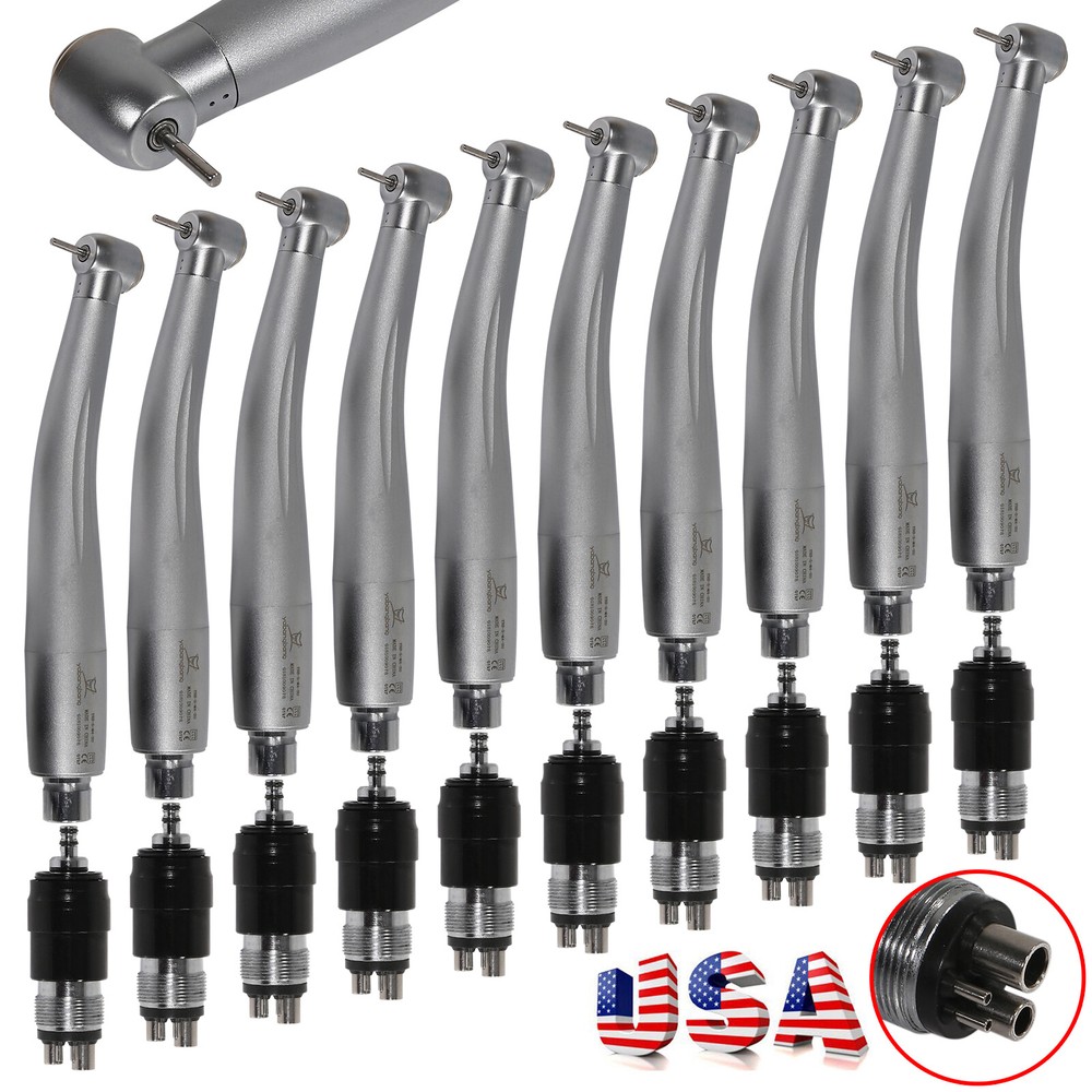 10 Pcs NSK Style Dental High Speed Turbine Handpiece+4 Hole Quick Coupling YBNK4