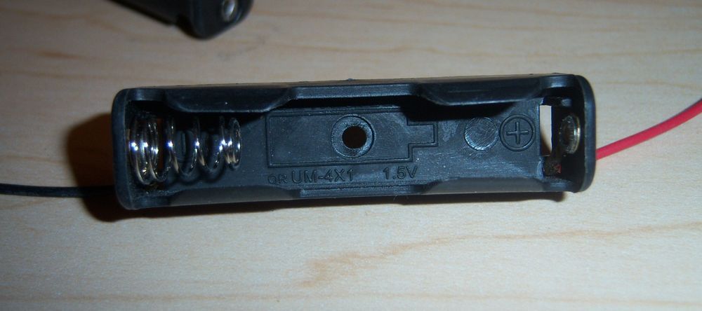 2x Box Holder single cell AAA Black 6″ Wire Leads Plastic Battery Holder USA