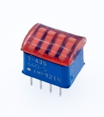AMP 3-435640-5, 4 Position 8 Pin SPST Sealed Through-Hole DIP Switch, Lot of 5