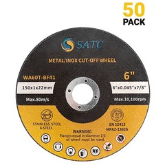 50 Pack 6″ x .045″ x 7/8″ Cut-Off Wheel Stainless Steel INOX Metal Cutting Disc