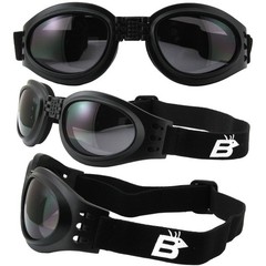 2 Pairs of Birdz Eyewear Parrot Black Padded Goggles Smoke & Purple Lenses