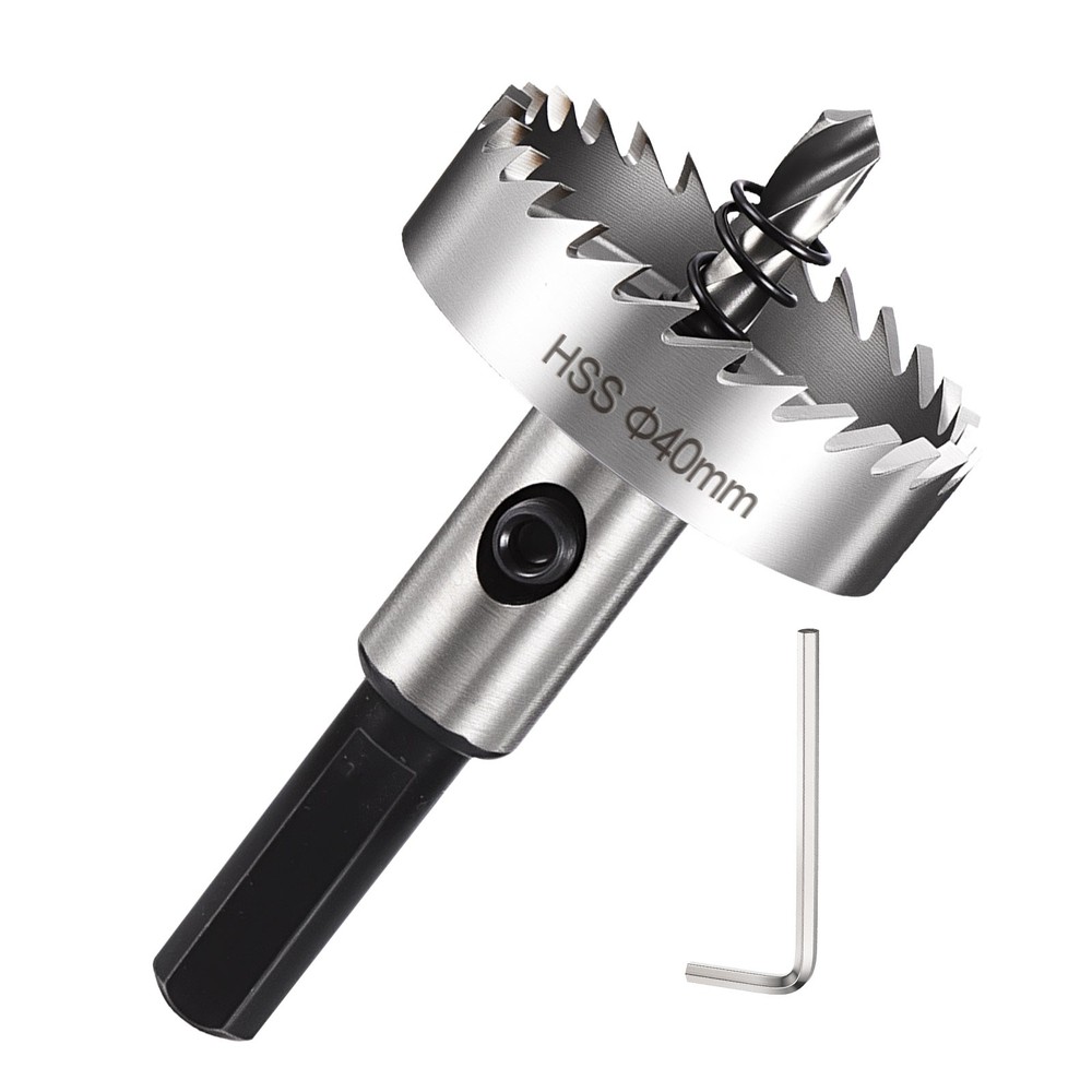 1-47/64″(44mm) Hole Saw Kit – Good for Medium-Hard Metal PVC Boards – Silver