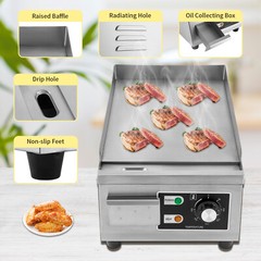 Electric Griddle Flat Top Grill 1300W 15.75″ Hot Plate BBQ Countertop Commercial