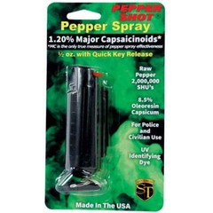 2 HOT Molded Case 1/2 oz KEYCHAIN POLICE Pepper Spray Defense Security CLIP Dye