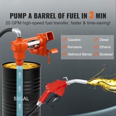 VEVOR Fuel Transfer Pump Gasoline Pump 20GPM 12V with Hose & Nozzle for Diesel