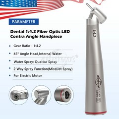 AbDent Dental 45° Contra Angle LED Optic 1:4.2 Handpiece Quattro Spray AT