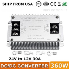 DC 24V to 12V 30A 360W Step Down Converter Regulator Buck Power Supply Reducer