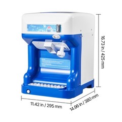 Commercial Ice Shaver 286LBS/H Electric Snow Cone Maker Ice Crusher Blue
