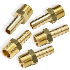 5X Brass 3/8In Hose Barb to 3/8In Male NPT Hose Fitting,Water Fuel Air Metals