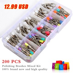 200 * Mixed Color Nylon Latch Flat Dental Polishing Polisher Prophy Brushes