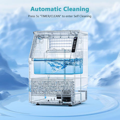 Commercial Ice Maker Machine,80Lbs/24H Stainless Steel Ice Machine,24Lbs Storage