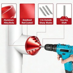 2-in-1 PVC Pipe Chamfer & Deburr Tool Manual Pipe Reamer 0.92–3.89″OD CPVC Pipe