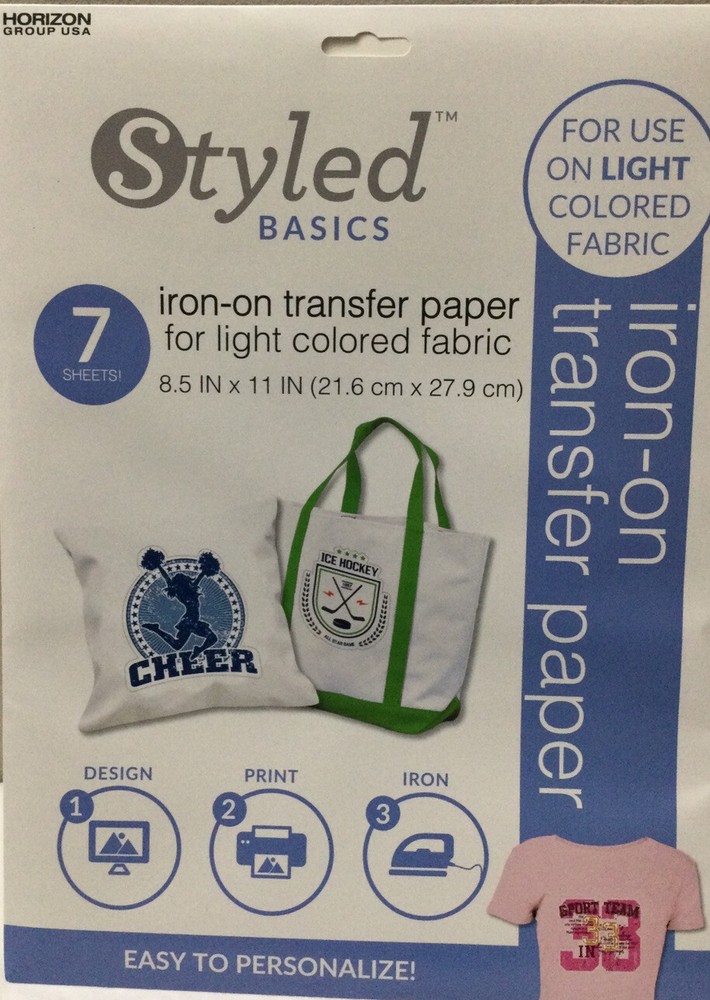 New Iron on transfer paper 7 Sheets 8.5 X 11 Easy To Personalize (S10)