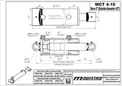 Hydraulic Cylinder Welded Double Acting 4″ Bore 10″ Stroke Cross Tube 4×10 NEW