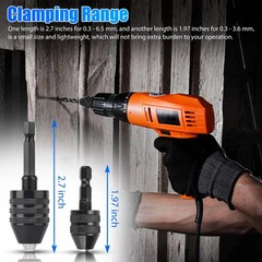 4Pcs 1/4″Hex Shank Keyless Drill Chuck Adapter Bit Quick Change Converter Driver