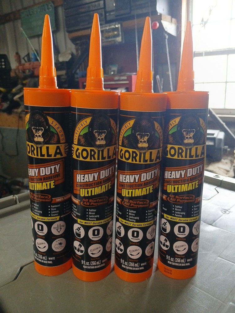 Gorilla9 oz. ( 4 Pack ) Heavy duty Construction Adhesive Ultimate