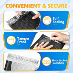 Bubble Mailers 6X10 Inch 600 Pack Black Waterproof Bubble Mailer Usable Size 6X9