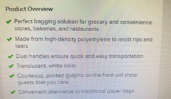 (1000 BAGS) T-SHIRT THANK YOU PLASTIC 1/8 BAGS 10″ x 5 x 18″ RECYLCED MATERIAL