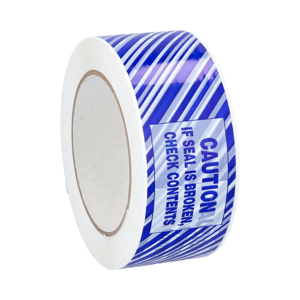 2 Inch x 110 Yards Tamper Evident Security Tape 1.9 Mil Blue Strips 36 Rolls