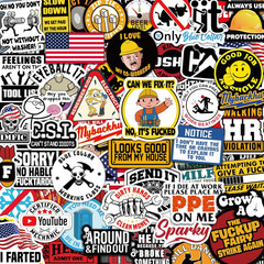123 PCS Hard Hat Stickers for Tool Box, Helmet, Funny Stickers for Adults