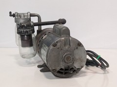 Gast 1022-V120-G272X vacuum pump, Doerr/GE 3/4HP 115/230V, dual glass filters