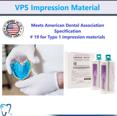 Dental MEDIUM BODY FAST SET VPS Impression Material PVS 50ML Cartridge, Ex 04/24