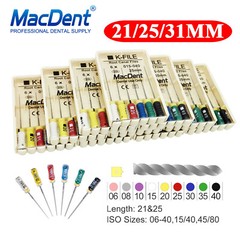 MacDent Limas de endodoncia manual dental K-Files acero inoxidable 21/25/31mm