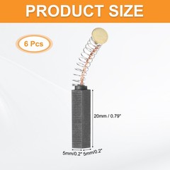 Carbon Brushes 0.79×0.2×0.2 Inch for Electric Motors Power Tool, 6 Pack