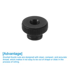 12Pcs Knurled Thumb Nuts M4 Carbon Steel Nut High Head Through Hole Black