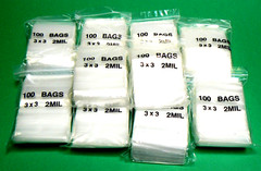 3 x 3 Bags 2mil Clear Reclosable Top Seal Squeeze Lock Bags 3″ Square 1000 Pcs