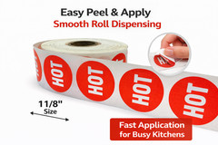 HOT Food Packaging Stickers 1-1/8” Round Labels 1000 Total – Easy Peel & Stick