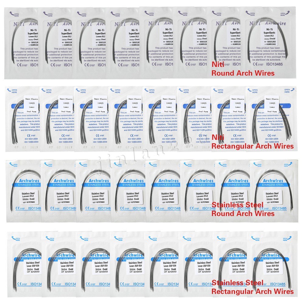 Dental Orthodontic Arch Wire Round/ Rectangular Niti/Stainless Steel Upper/Lower