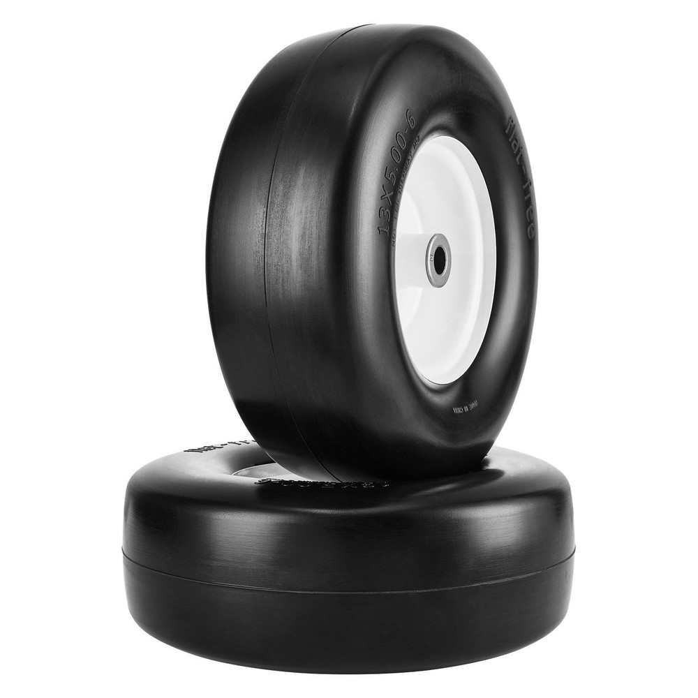 Flat-free 13×5-6in PU Tires with Rim 3.25-5.9in Centered Hub 3/4in Bushing