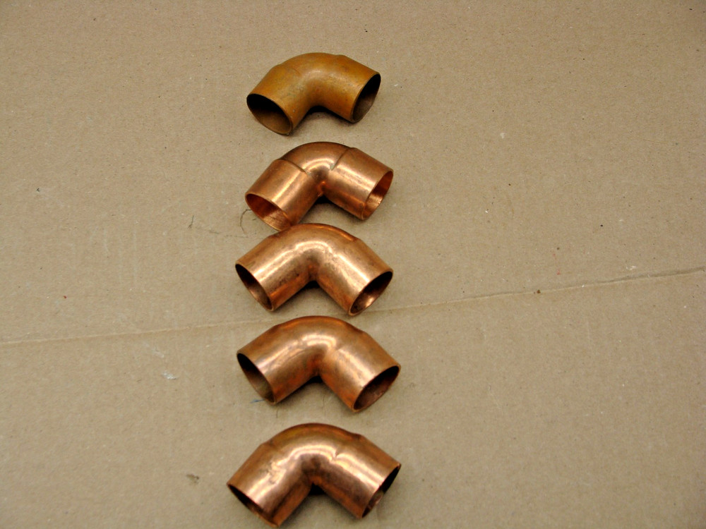 1″ COPPER 90 DEGREE SWEAT ELBOW 1″ x 1″, 1 INCH X 1 INCH LOT OF 5